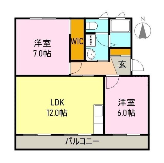 AIRLIX松岡A（207） 間取り図画像
