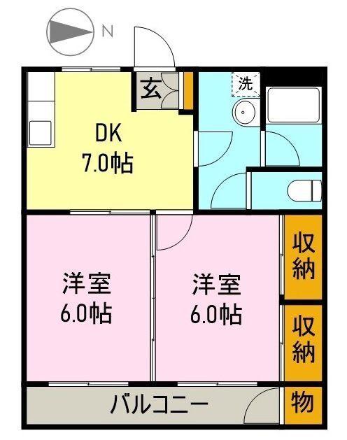 三久マンション（402） 間取り図画像