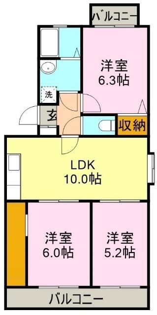 ハイム大石（201） 間取り図画像