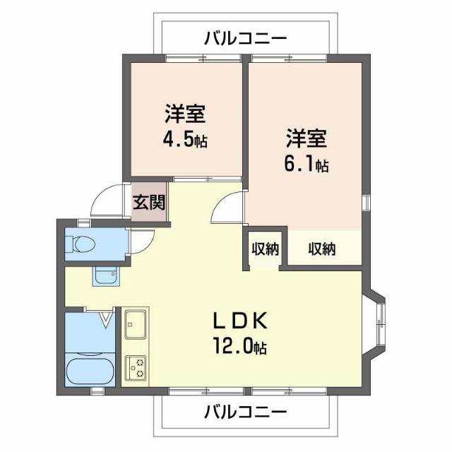 ビタビレッジ富士Ｂ（101） 間取り図画像