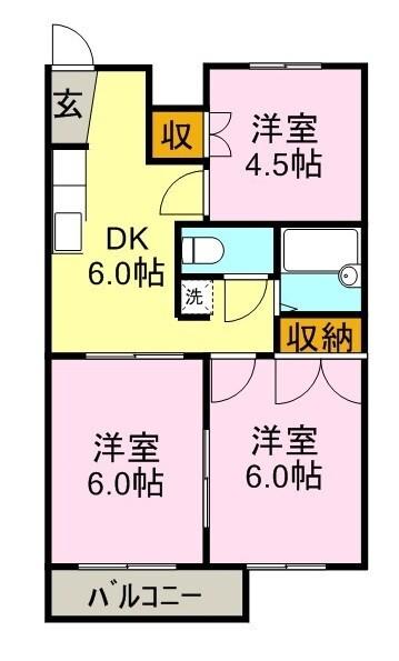 ハイネス本花守（202） 間取り図画像