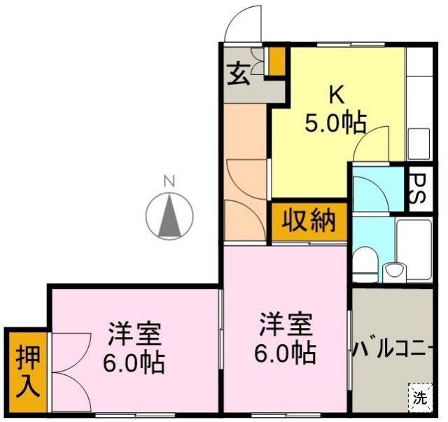瓜島ビル（402） 間取り図画像