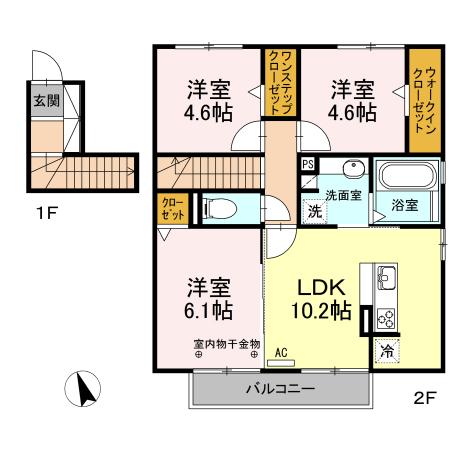 メルベーユ・S（201） 間取り図画像