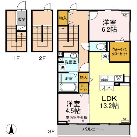 シャルマン・ペッシェ（301） 間取り図画像