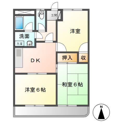 アーバンヒルズミヤギＡ 間取り図画像