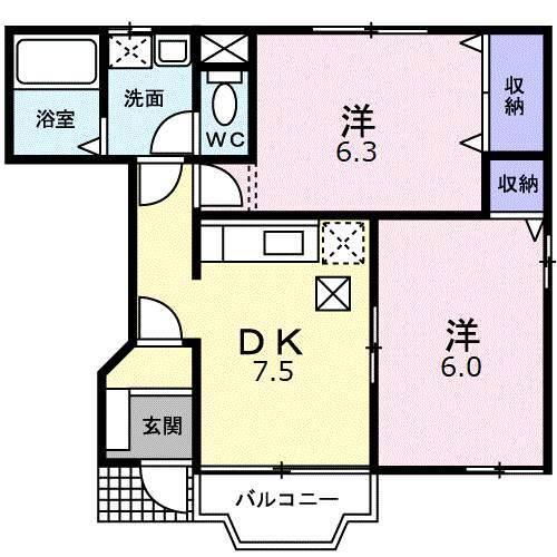 フォンターナ　サノＡ（102） 間取り図画像