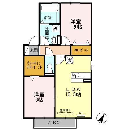 メゾン・ドゥ・ロワイヤル　Ａ（202） 間取り図画像
