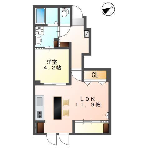 コーポ峯のハタ 間取り図画像