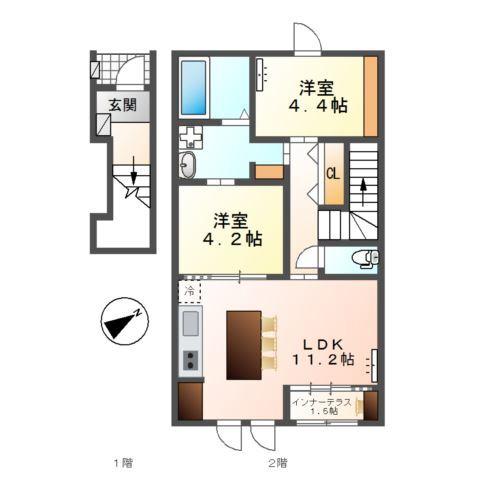 コーポ峯のハタ 間取り図画像