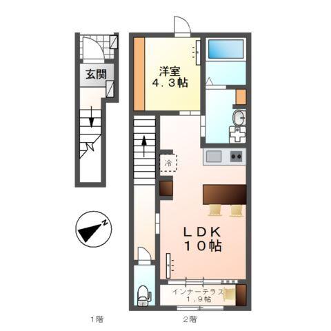 コーポ峯のハタ 間取り図画像
