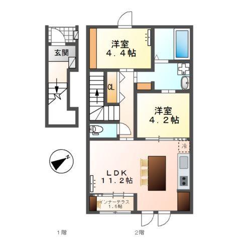 コーポ峯のハタ 間取り図画像