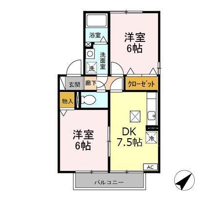 トリヴァンベール　Ｃ（101） 間取り図画像