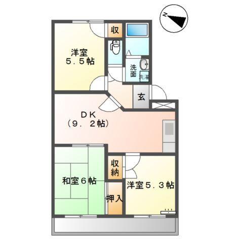 ＳｕｎＭａｔｅｓ福田（サンメイツ　フクダ） 間取り図画像