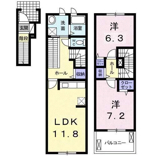 レインボー　ローズ　Ⅰ（207） 間取り図画像
