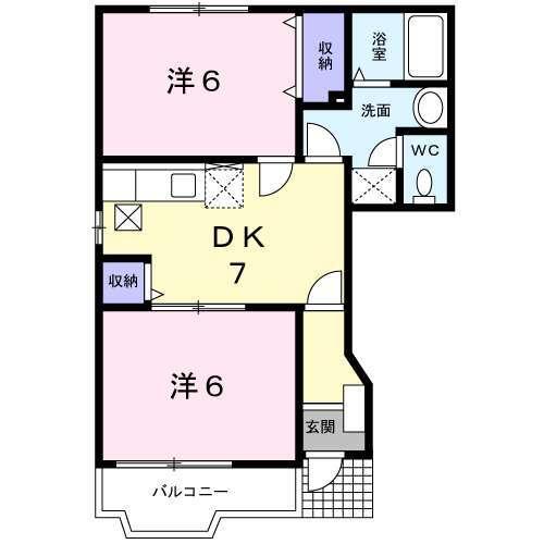 クレ−ルＫＭＦ・Ａ（101） 間取り図画像