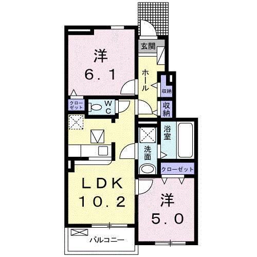フルール・クレアⅢ（102） 間取り図画像