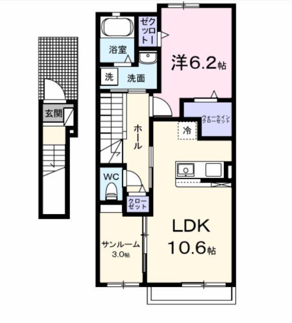 アステル（202） 間取り図画像