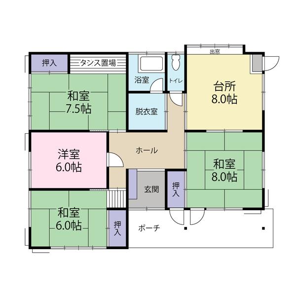 富士市天間中古住宅 間取り図画像