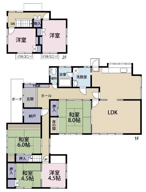 富士宮市小泉中古住宅 間取り図画像