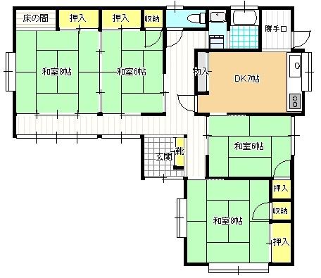 下伊那郡松川町元大島中古住宅 間取り図画像