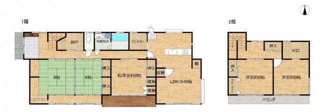 坪51坪、５LDKの広々とした住宅です。水回りも十分な広さを確保。一階のお部屋数も多いので、ライフステージに合わせて変化しやすい使い勝手の良い間取です。