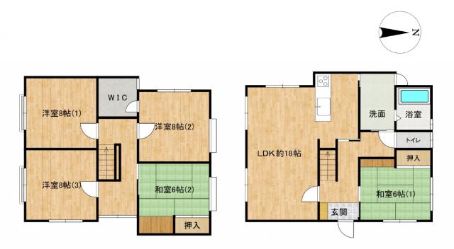 5LDKの間取りとなります。