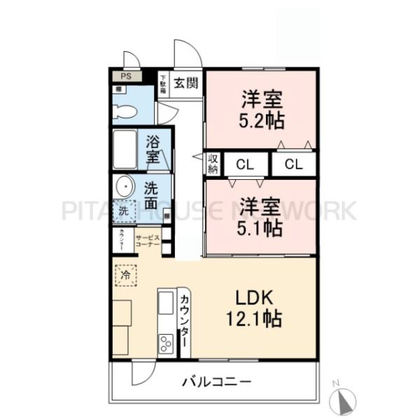 5.1帖の洋室は窓がないタイプとなります