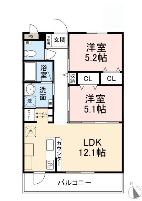 5.1帖の洋室は窓がないタイプとなります