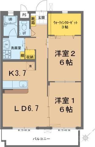 反転タイプの間取りです。
