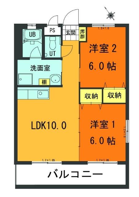 ※反転タイプの間取りとなります。
