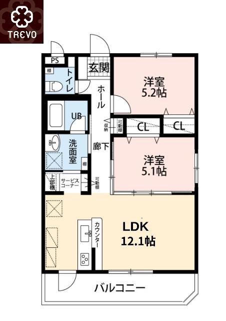 うるま市石川曙アパート 間取り図画像