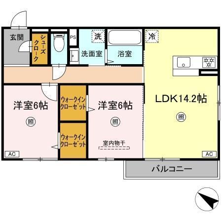 D-ROOM羽屋（202） 間取り図画像