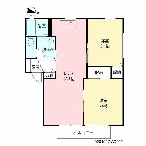 別府市上人西アパート 間取り図画像