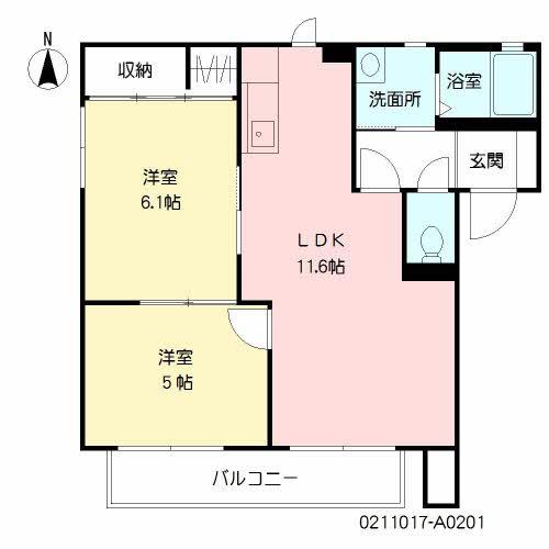 別府市照波園町アパート 間取り図画像