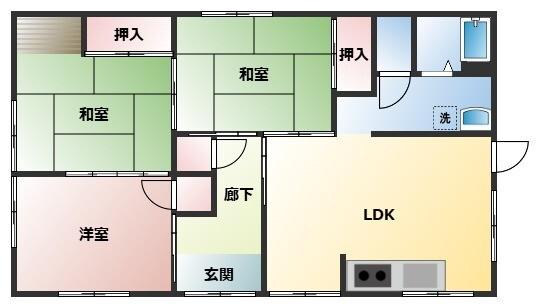 古市貸家 間取り図画像