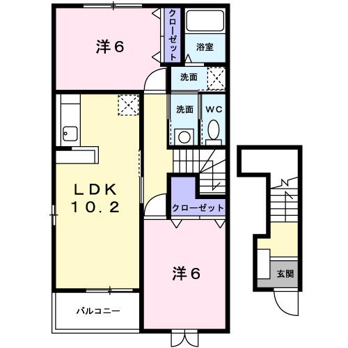 オアシス大内Ⅲ（201） 間取り図画像