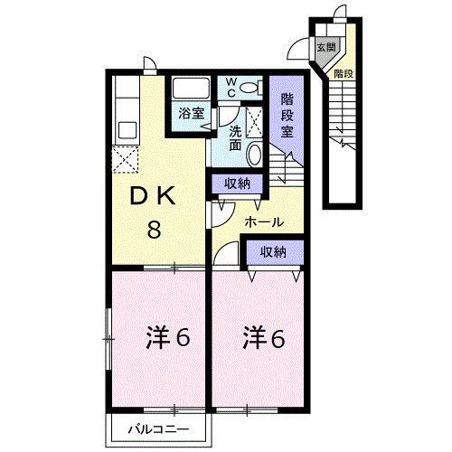 リヴェ−ル四の湯Ｂ（202） 間取り図画像
