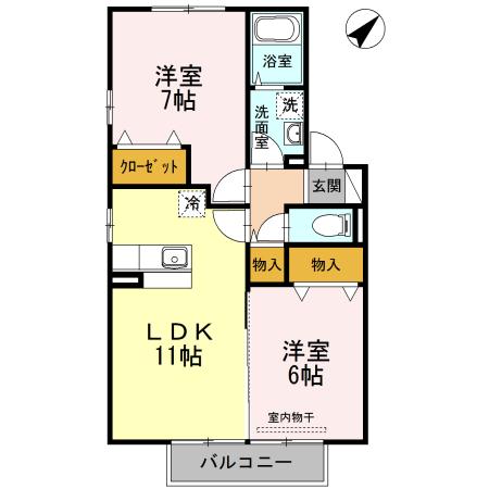 エンゼルハイムⅡ　B棟（202） 間取り図画像