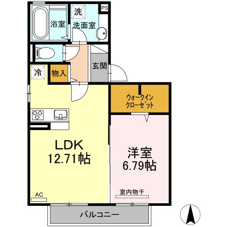 サンクスファミリー　B棟（206） 間取り図画像