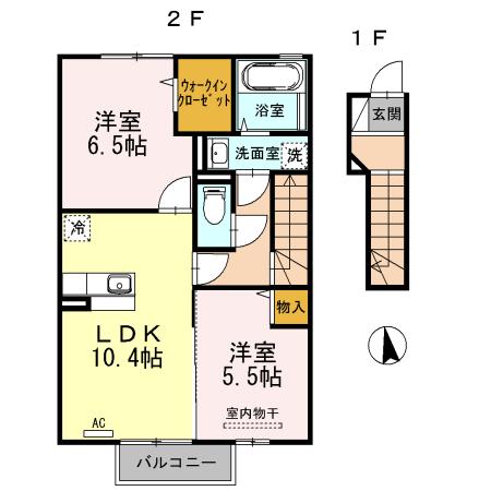 プランドール由布（202） 間取り図画像