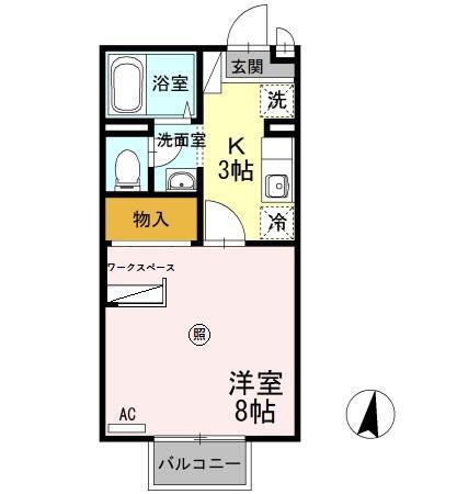 パル秋篠　B棟（102） 間取り図画像