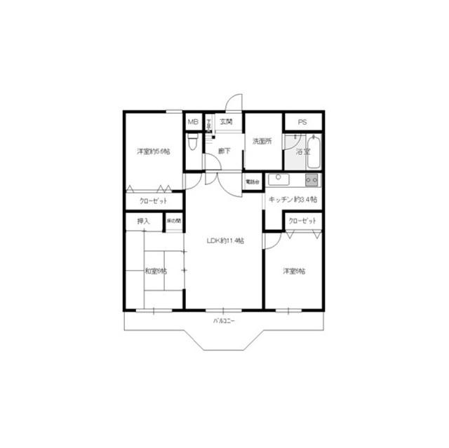 ﾗｲｵﾝｽﾞﾏﾝｼｮﾝ大分駅南（1103） 間取り図画像