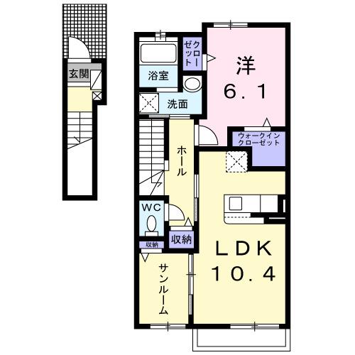 コンフィアンスⅤ（203） 間取り図画像