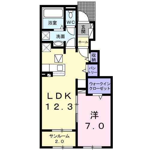 ヴィラフィオーレ藤原　Ⅲ（102） 間取り図画像