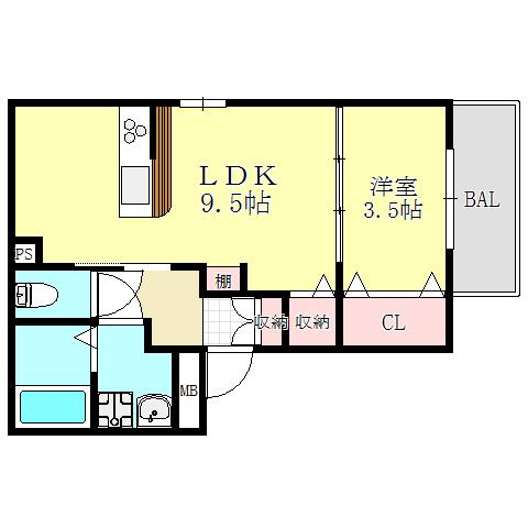 クレール天城通（302） 間取り図画像