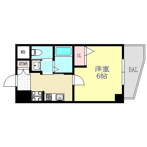 エステムコート神戸山手ステーションデュオ（204） 間取り図画像