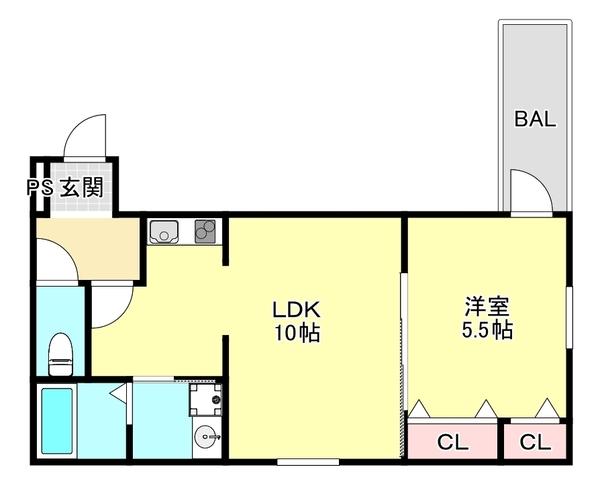 神戸市東灘区深江南町アパート 間取り図画像