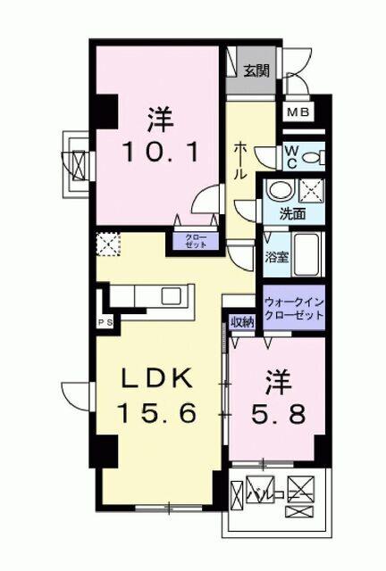 エアリーヒルズ芦屋（405） 間取り図画像