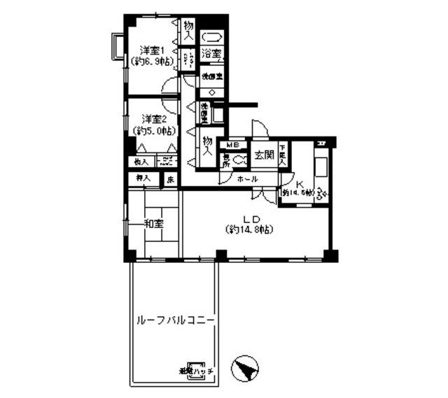 芦屋ガーデン（504） 間取り図画像