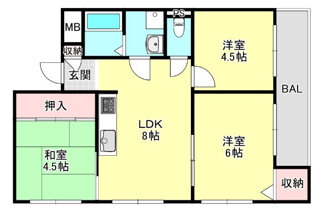 パールシティ王子公園（407） 間取り図画像